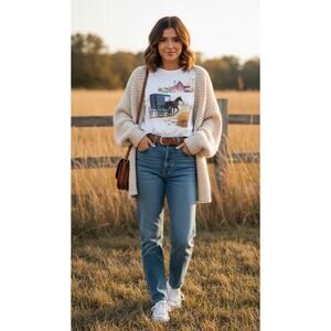 Vintage Farmhouse Horse & Buggy Graphic Tee | Prairie Cottagecore | Medium